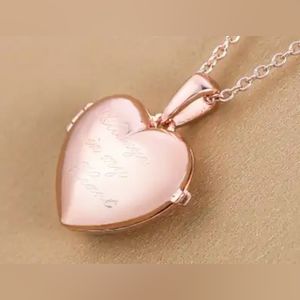 Heart Locket 'Always in my heart' I'll love you forever & ever' Necklace